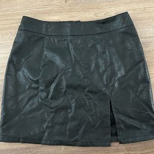 Black Leather Mini Skirt